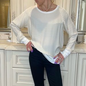 Rag & Bone silk scalloped off white sweater - oversized